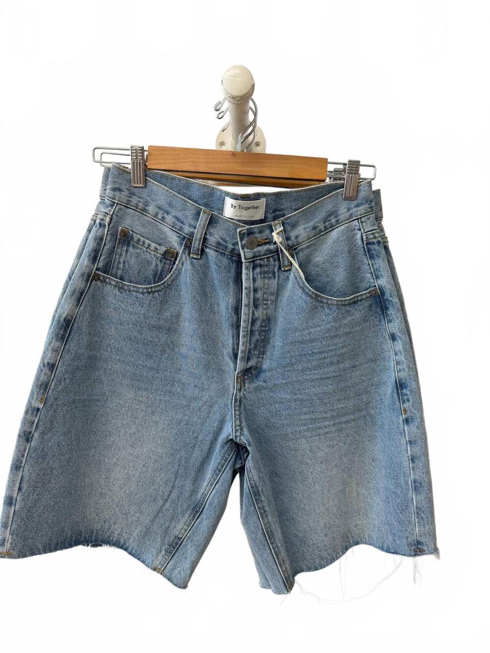 NEW BY TOGETHER women's long denim shorts in blue